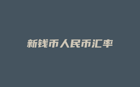 新钱币人民币汇率